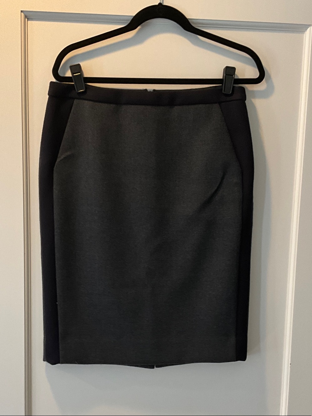 J. Crew Charcoal Front with Navy Side Panel No 2 Pencil Skirt